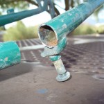 Closeup of Brake Boss and Broken Chain Stay