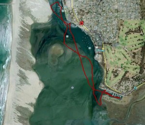 Track of the Canoe Trip on Morro Bay