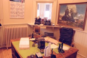 Agents Desk looking into the Ladies Waiting Room