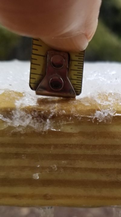 Ice thickness over 1/4 of an inch